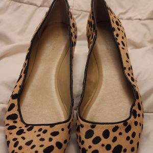 Ann Taylor Cheetah print/mohair flats